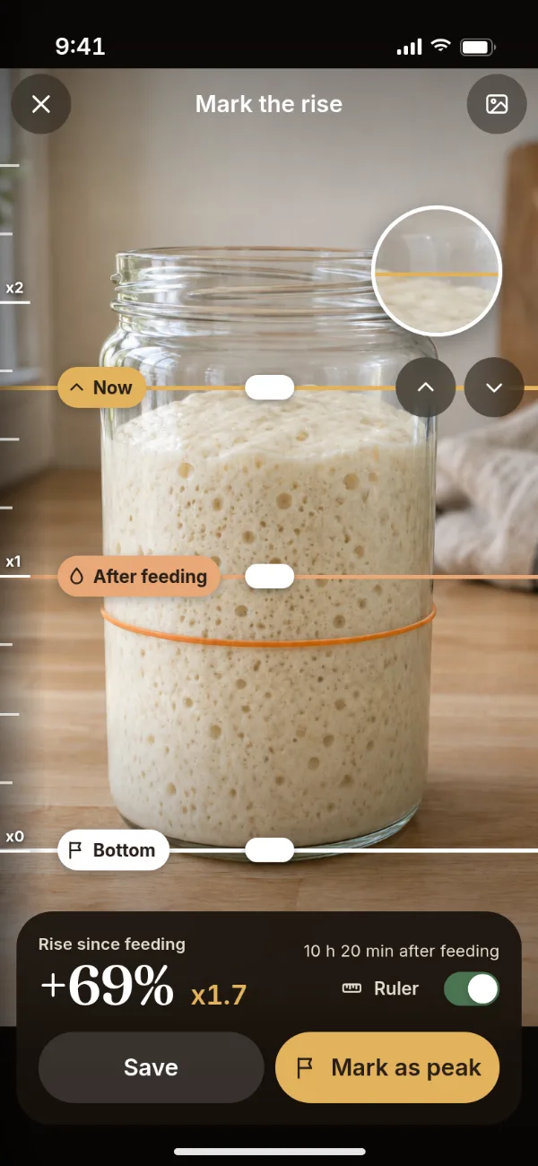 Rise marking on a jar photo